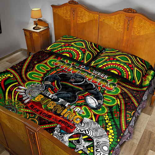 NAIDOC Week 2024 Panthers Quilt Bed Set Mascot Rugby