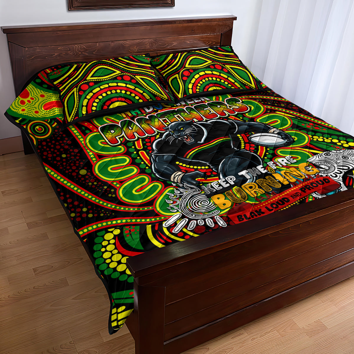 NAIDOC Week 2024 Panthers Quilt Bed Set Mascot Rugby