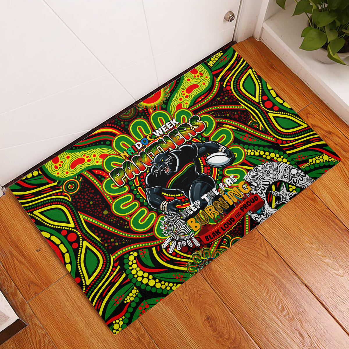 NAIDOC Week 2024 Panthers Rubber Doormat Mascot Rugby