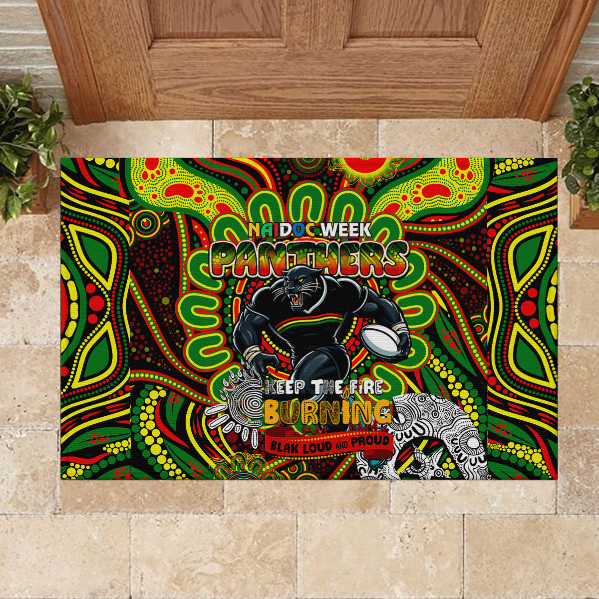 NAIDOC Week 2024 Panthers Rubber Doormat Mascot Rugby