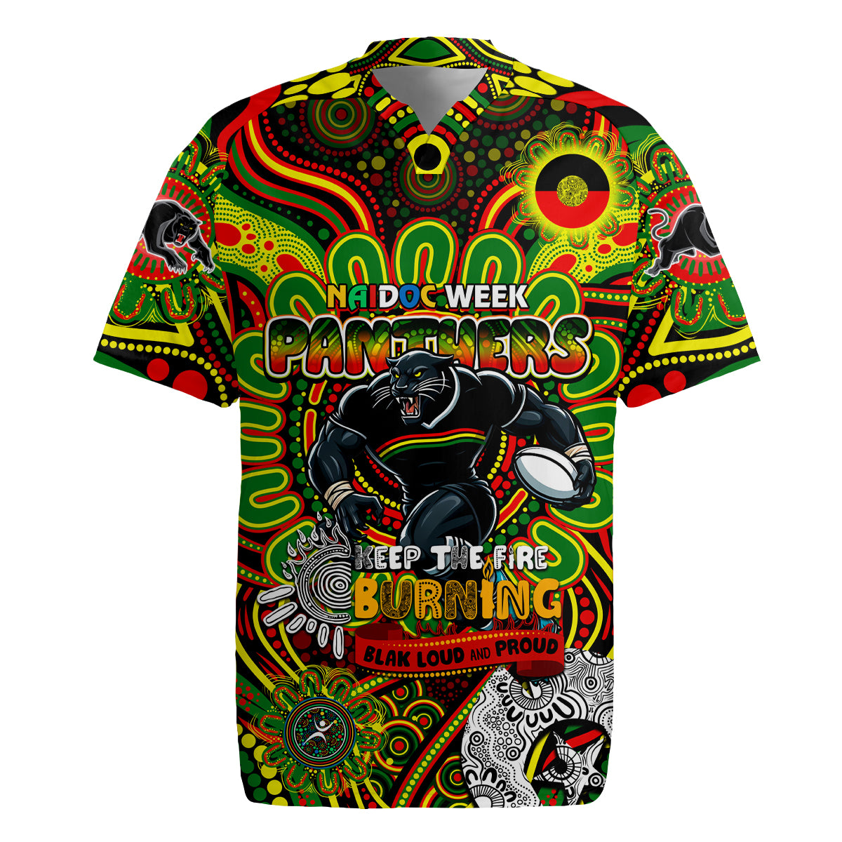 Custom NAIDOC Week 2024 Panthers Rugby Jersey Mascot Rugby