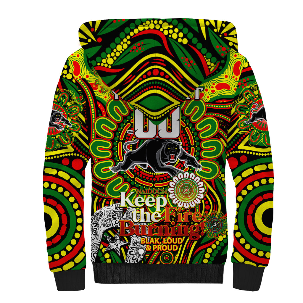 Custom NAIDOC Week 2024 Panthers Sherpa Hoodie Mascot Rugby