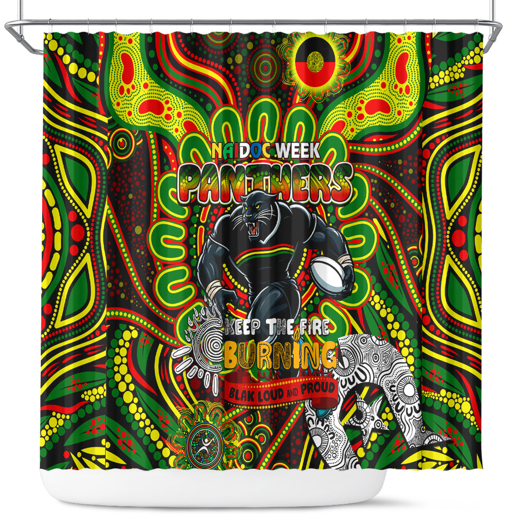 NAIDOC Week 2024 Panthers Shower Curtain Mascot Rugby