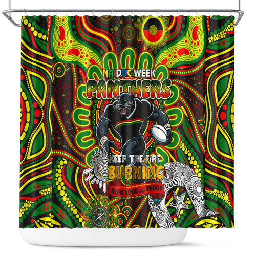 NAIDOC Week 2024 Panthers Shower Curtain Mascot Rugby