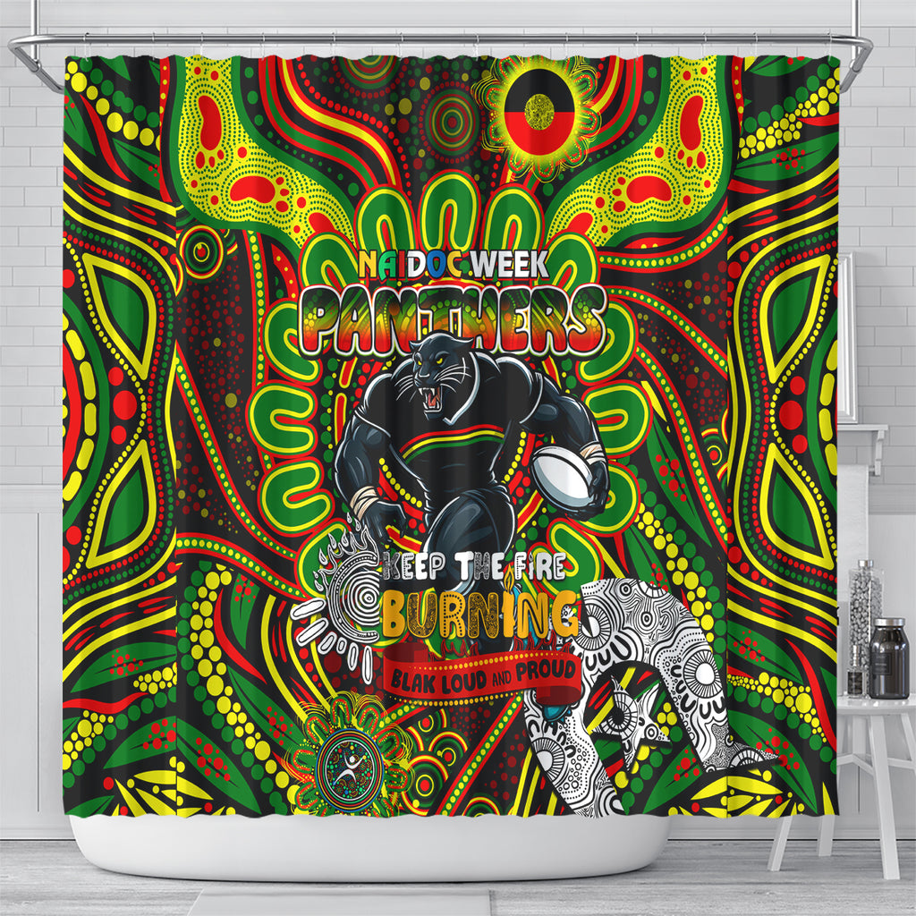 NAIDOC Week 2024 Panthers Shower Curtain Mascot Rugby