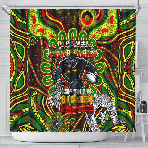 NAIDOC Week 2024 Panthers Shower Curtain Mascot Rugby