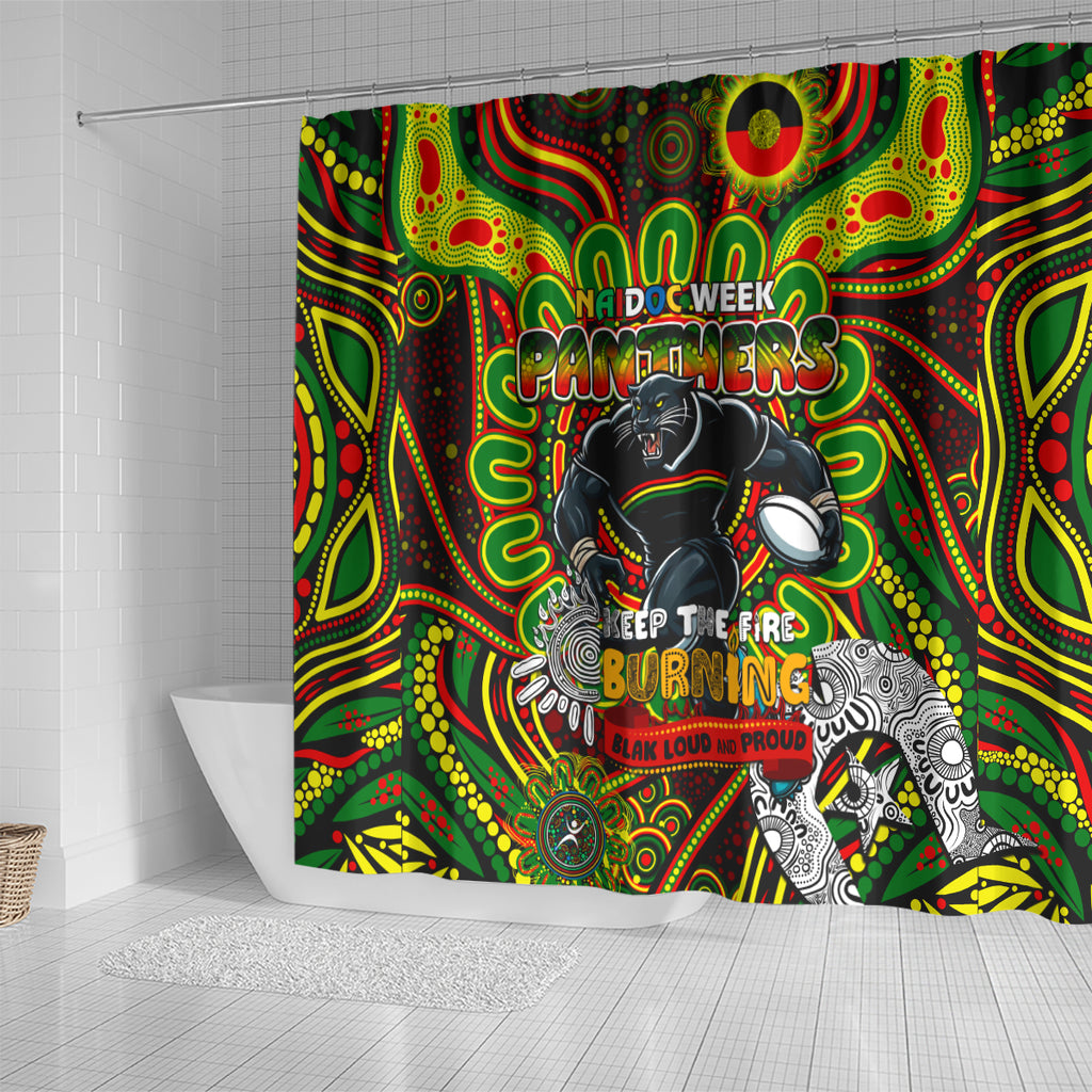 NAIDOC Week 2024 Panthers Shower Curtain Mascot Rugby