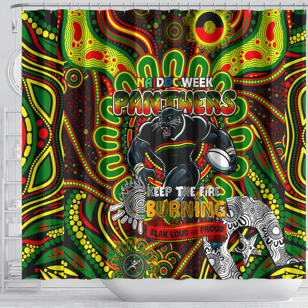 NAIDOC Week 2024 Panthers Shower Curtain Mascot Rugby
