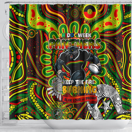 NAIDOC Week 2024 Panthers Shower Curtain Mascot Rugby