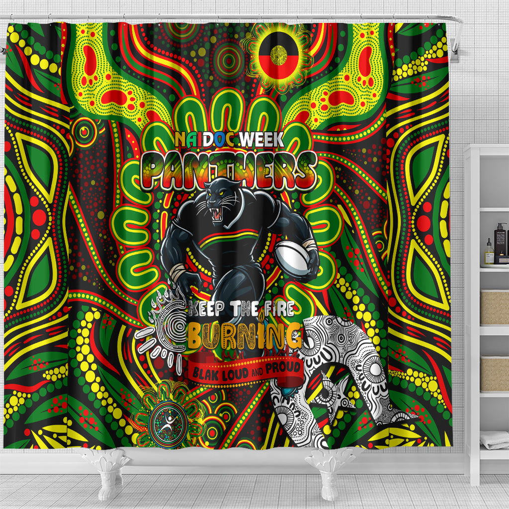 NAIDOC Week 2024 Panthers Shower Curtain Mascot Rugby