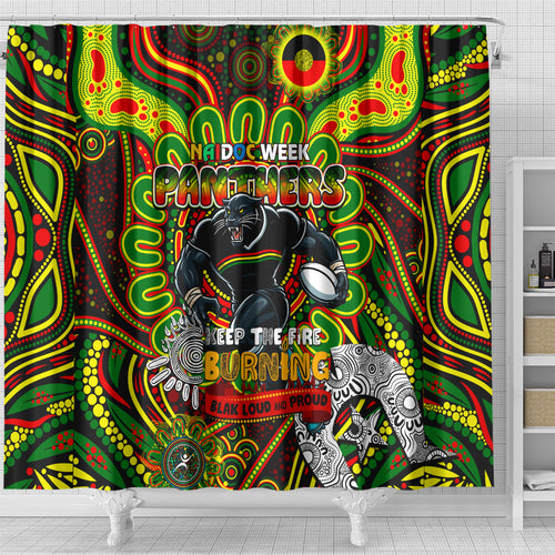 NAIDOC Week 2024 Panthers Shower Curtain Mascot Rugby