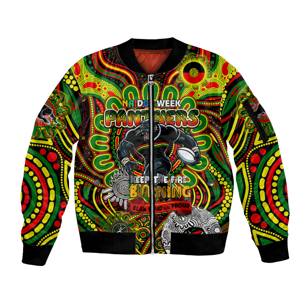 Custom NAIDOC Week 2024 Panthers Sleeve Zip Bomber Jacket Mascot Rugby