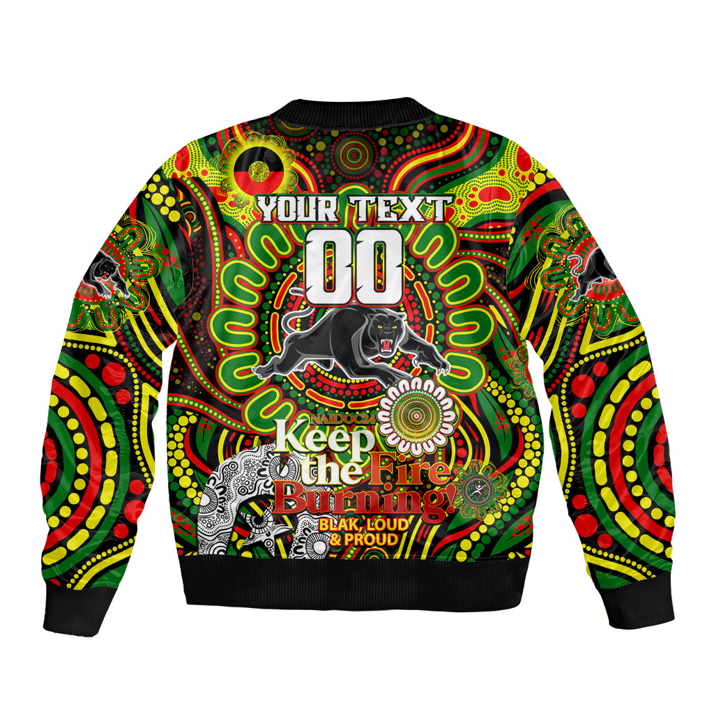 Custom NAIDOC Week 2024 Panthers Sleeve Zip Bomber Jacket Mascot Rugby