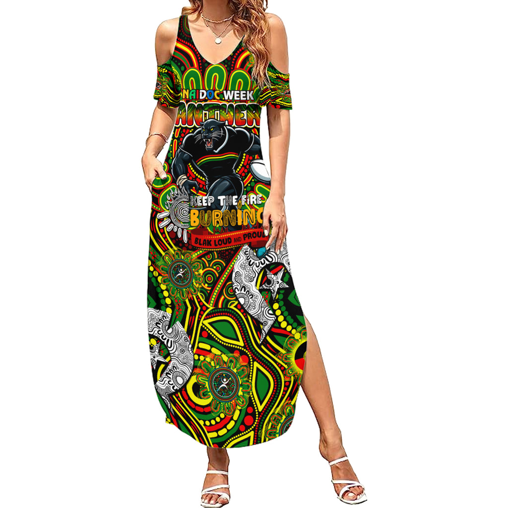 Custom NAIDOC Week 2024 Panthers Summer Maxi Dress Mascot Rugby