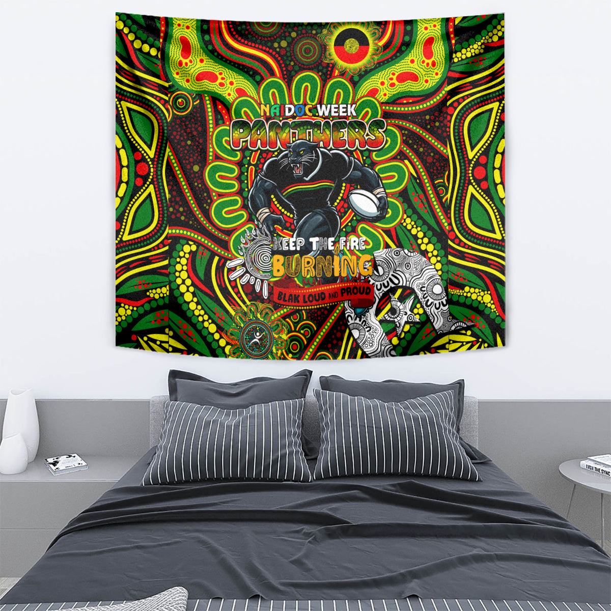 NAIDOC Week 2024 Panthers Tapestry Mascot Rugby