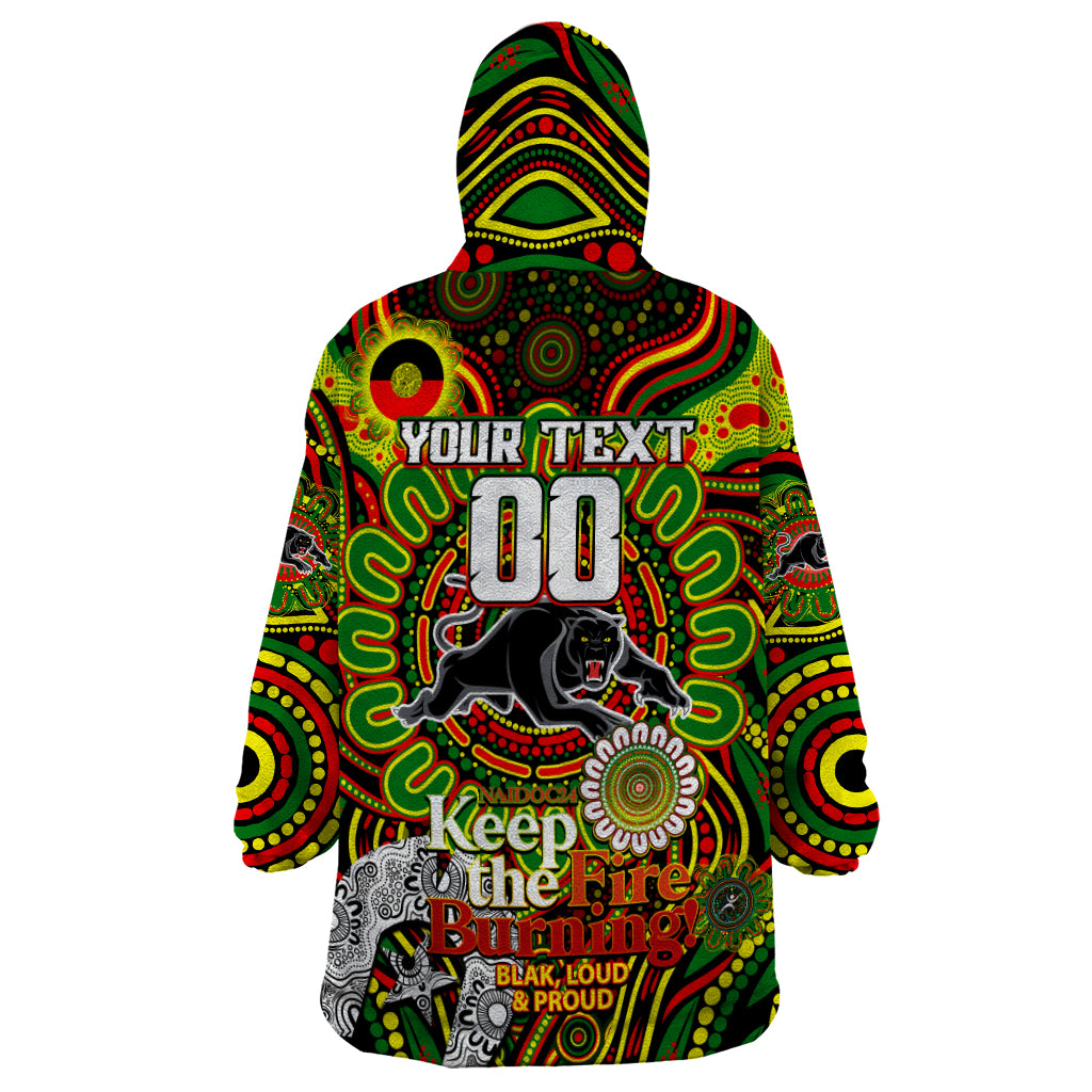 Custom NAIDOC Week 2024 Panthers Wearable Blanket Hoodie Mascot Rugby