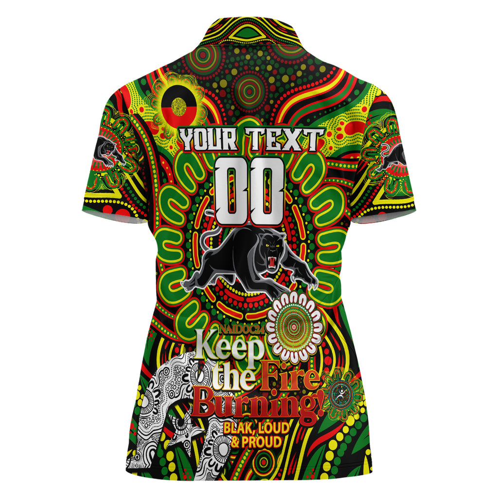 Custom NAIDOC Week 2024 Panthers Women Polo Shirt Mascot Rugby
