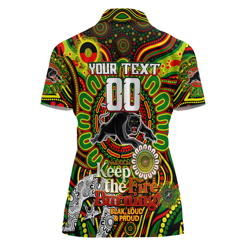 Custom NAIDOC Week 2024 Panthers Women Polo Shirt Mascot Rugby