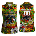 Custom NAIDOC Week 2024 Panthers Women Sleeveless Polo Shirt Mascot Rugby