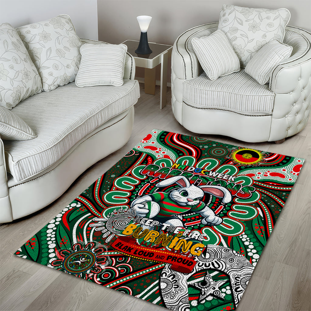 NAIDOC Week 2024 Rabbitohs Area Rug Mascot Rugby