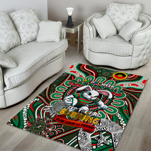 NAIDOC Week 2024 Rabbitohs Area Rug Mascot Rugby