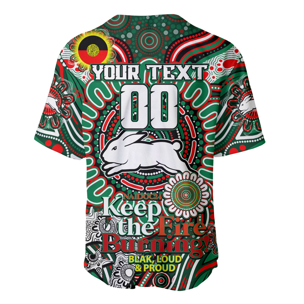 Custom NAIDOC Week 2024 Rabbitohs Baseball Jersey Mascot Rugby DT02