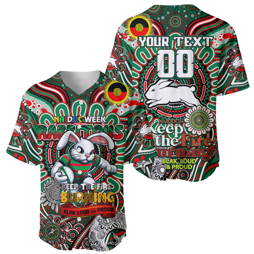 Custom NAIDOC Week 2024 Rabbitohs Baseball Jersey Mascot Rugby DT02