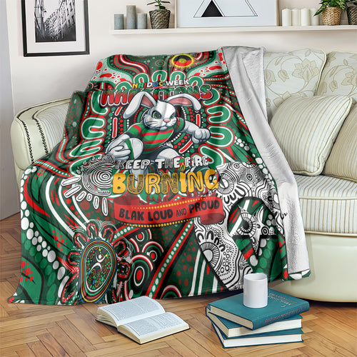 NAIDOC Week 2024 Rabbitohs Blanket Mascot Rugby