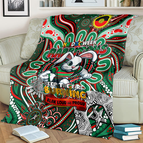 NAIDOC Week 2024 Rabbitohs Blanket Mascot Rugby