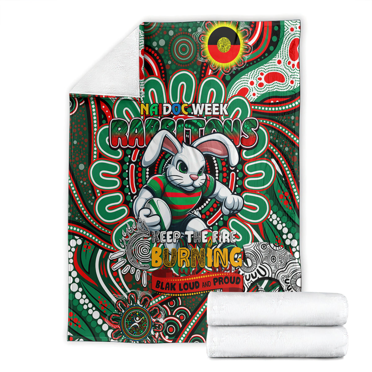 NAIDOC Week 2024 Rabbitohs Blanket Mascot Rugby