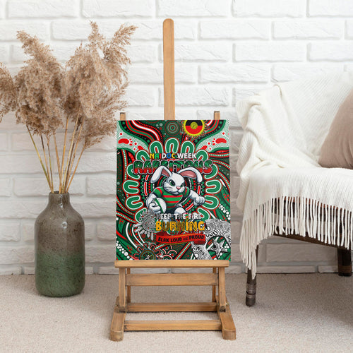NAIDOC Week 2024 Rabbitohs Canvas Wall Art Mascot Rugby