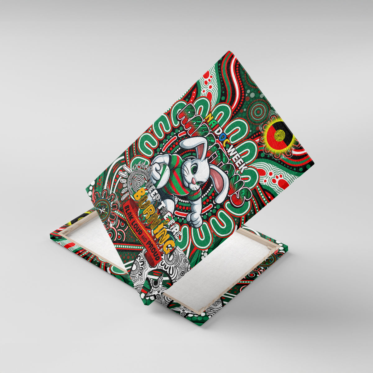 NAIDOC Week 2024 Rabbitohs Canvas Wall Art Mascot Rugby