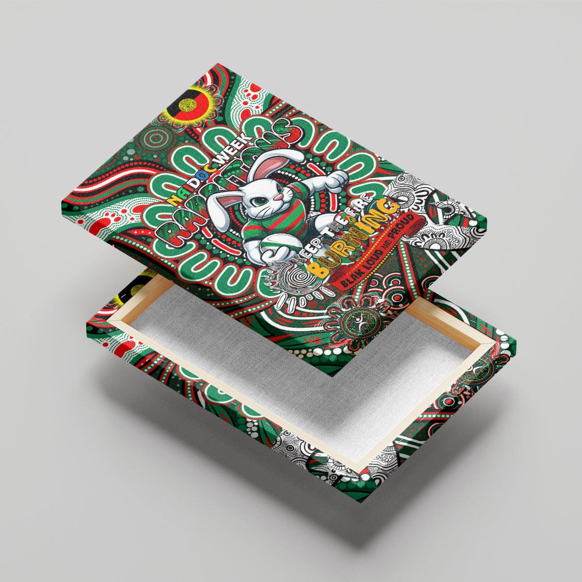 NAIDOC Week 2024 Rabbitohs Canvas Wall Art Mascot Rugby