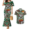 Custom NAIDOC Week 2024 Rabbitohs Couples Matching Mermaid Dress and Hawaiian Shirt Mascot Rugby DT02