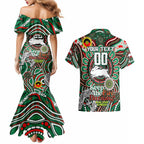 Custom NAIDOC Week 2024 Rabbitohs Couples Matching Mermaid Dress and Hawaiian Shirt Mascot Rugby DT02