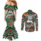 Custom NAIDOC Week 2024 Rabbitohs Couples Matching Mermaid Dress and Long Sleeve Button Shirt Mascot Rugby DT02
