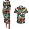 Custom NAIDOC Week 2024 Rabbitohs Couples Matching Puletasi and Hawaiian Shirt Mascot Rugby DT02