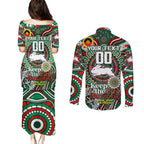 Custom NAIDOC Week 2024 Rabbitohs Couples Matching Puletasi and Long Sleeve Button Shirt Mascot Rugby DT02