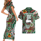 Custom NAIDOC Week 2024 Rabbitohs Couples Matching Short Sleeve Bodycon Dress and Hawaiian Shirt Mascot Rugby DT02