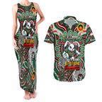 Custom NAIDOC Week 2024 Rabbitohs Couples Matching Tank Maxi Dress and Hawaiian Shirt Mascot Rugby DT02