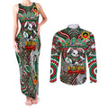 Custom NAIDOC Week 2024 Rabbitohs Couples Matching Tank Maxi Dress and Long Sleeve Button Shirt Mascot Rugby DT02