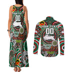 Custom NAIDOC Week 2024 Rabbitohs Couples Matching Tank Maxi Dress and Long Sleeve Button Shirt Mascot Rugby DT02