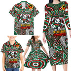 Custom NAIDOC Week 2024 Rabbitohs Family Matching Long Sleeve Bodycon Dress and Hawaiian Shirt Mascot Rugby DT02