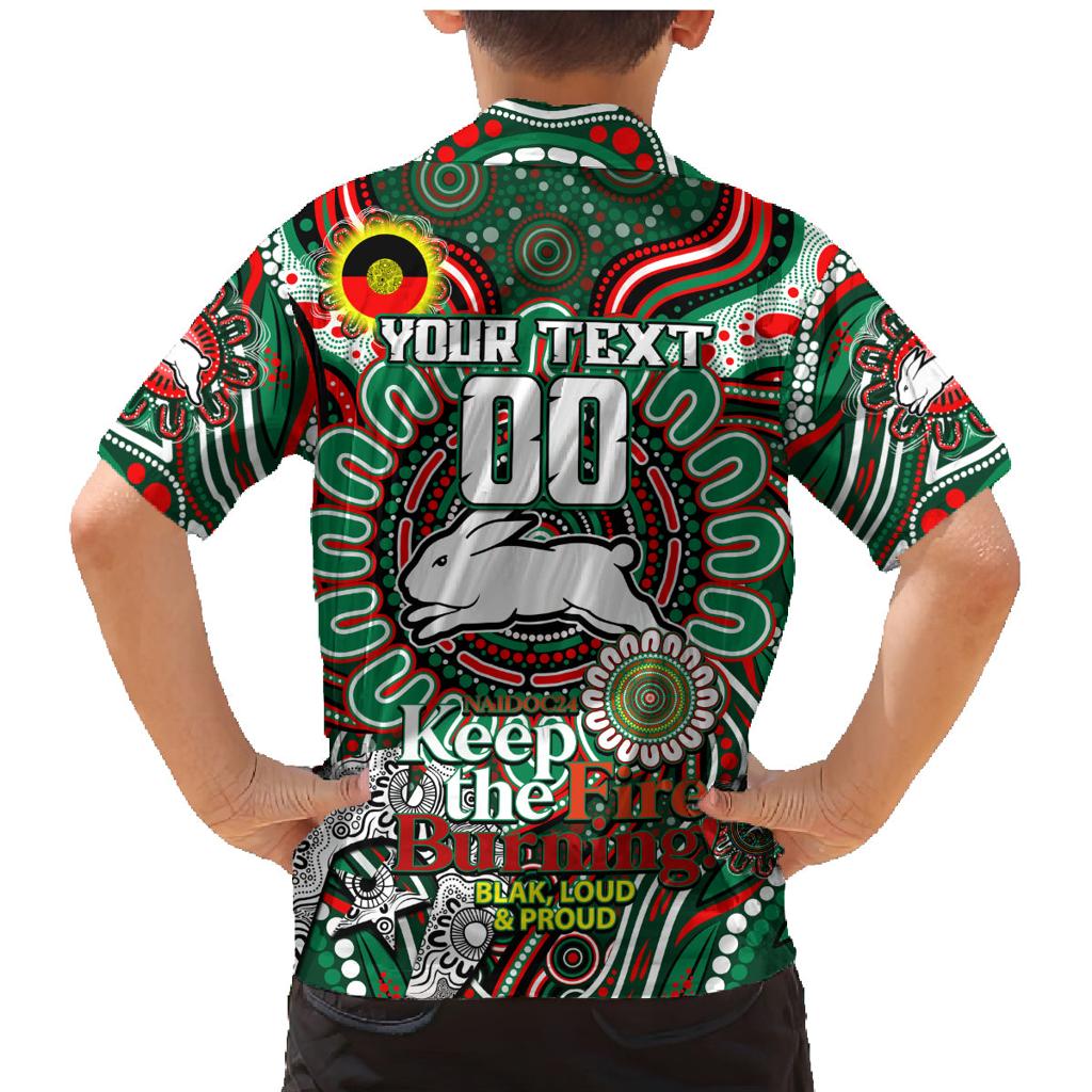Custom NAIDOC Week 2024 Rabbitohs Family Matching Mermaid Dress and Hawaiian Shirt Mascot Rugby DT02