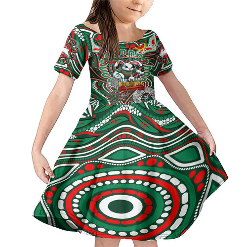 Custom NAIDOC Week 2024 Rabbitohs Family Matching Mermaid Dress and Hawaiian Shirt Mascot Rugby DT02