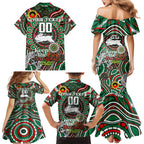 Custom NAIDOC Week 2024 Rabbitohs Family Matching Mermaid Dress and Hawaiian Shirt Mascot Rugby DT02