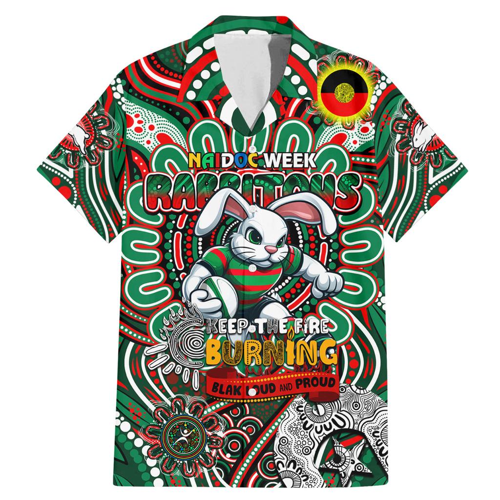 Custom NAIDOC Week 2024 Rabbitohs Family Matching Mermaid Dress and Hawaiian Shirt Mascot Rugby DT02