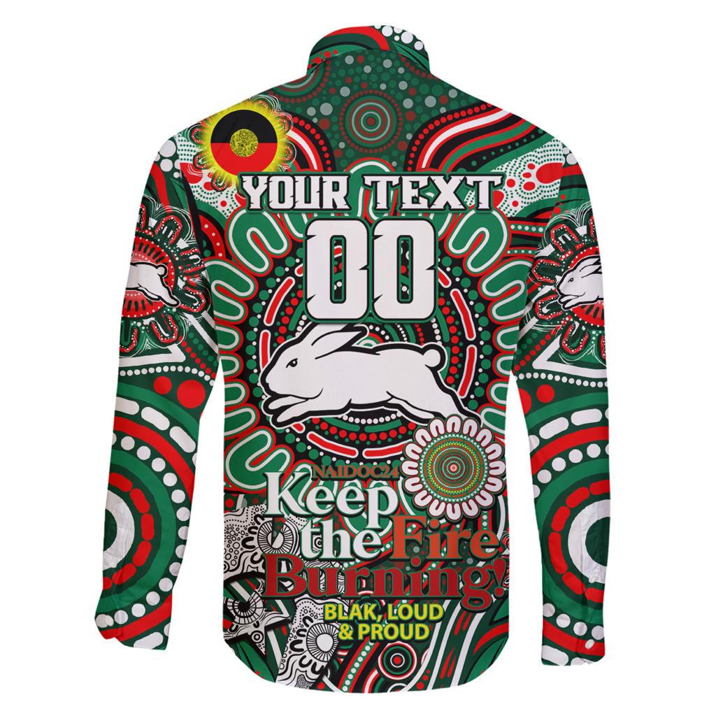 Custom NAIDOC Week 2024 Rabbitohs Family Matching Off Shoulder Maxi Dress and Hawaiian Shirt Mascot Rugby DT02