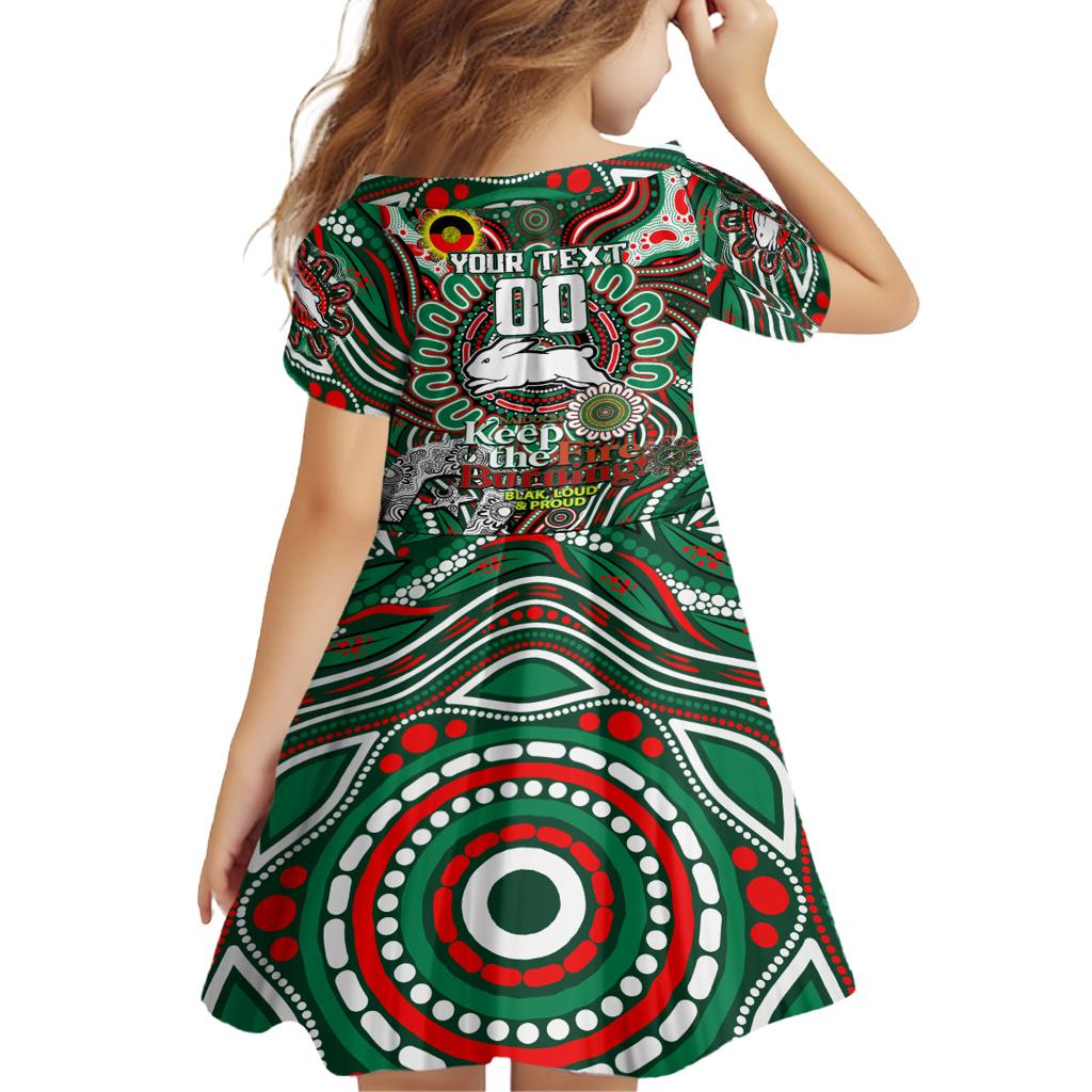 Custom NAIDOC Week 2024 Rabbitohs Family Matching Off Shoulder Short Dress and Hawaiian Shirt Mascot Rugby DT02