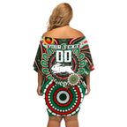 Custom NAIDOC Week 2024 Rabbitohs Family Matching Off Shoulder Short Dress and Hawaiian Shirt Mascot Rugby DT02